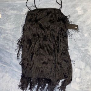 Fashion Nova black fringe dress